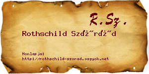 Rothschild Szórád névjegykártya