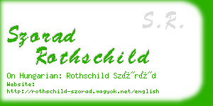 szorad rothschild business card